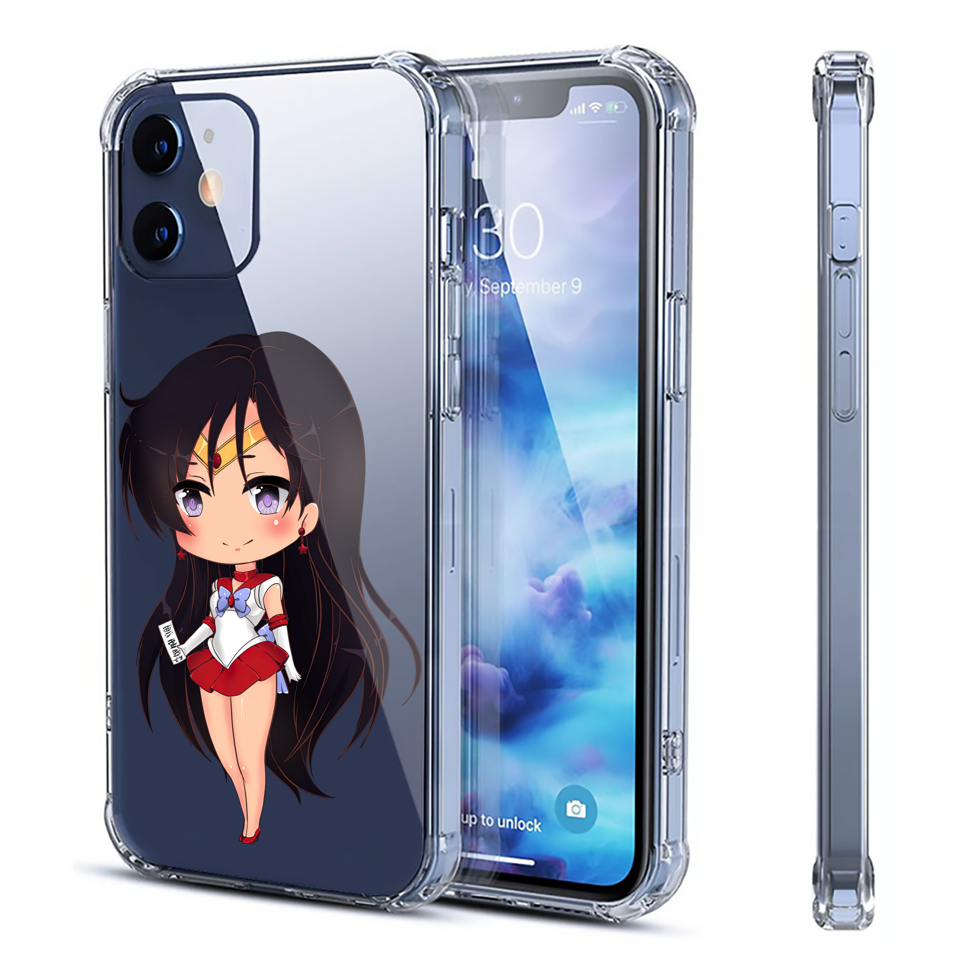 （画像用） 美少女戦士セーラームーン 火野レイ ひの レイ Sailor Moon Hino Rei （セーラーマーズ,Sailor Mars） 【iPhone 12シリーズ対応】透明スマホケース（クリアソフトケース）